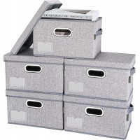 Foldable Linen Fabric Storage Boxes with Lids