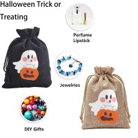 Halloween Linen Burlap Drawstring Gift Bags 