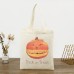 Halloween canvas printed tote bag pumpkin head skull spider