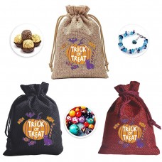 Customize Halloween  Gift Jute Bag for Party Candy Storage