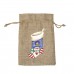 Jute bundle pocket blank custom celebrating Christmas element gift bag 