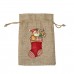 Jute bundle pocket blank custom celebrating Christmas element gift bag 