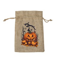 Reusable Halloween twine candy bag Pull string gift bag