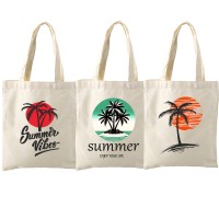 Summer simple print canvas bag portable