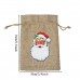 Custom Christmas jute drawstring bag DIY logo