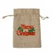 Custom Christmas jute drawstring bag DIY logo