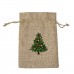 Custom Christmas jute drawstring bag DIY logo