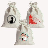 Jute bundling pocket wedding goodie bag