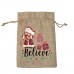 Linen gift bag pocket Christmas gift bag