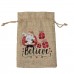 Linen gift bag pocket Christmas gift bag