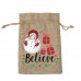 Linen gift bag pocket Christmas gift bag