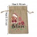 Linen gift bag pocket Christmas gift bag