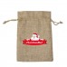 Santa Drawstring Pouch Cotton Jute Bag for Christmas 