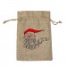 Santa Drawstring Pouch Cotton Jute Bag for Christmas 