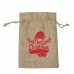 Santa Drawstring Pouch Cotton Jute Bag for Christmas 