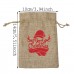 Santa Drawstring Pouch Cotton Jute Bag for Christmas 