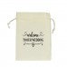 Small drawstring jute bag printed logo wedding party gift bag