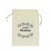 Small drawstring jute bag printed logo wedding party gift bag