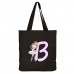  Custom A-Z 26 letter dancing Little girl student back-to-school Black canvas bag