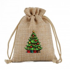 Mini small drawstring custom Christmas LOGO gift bag