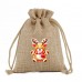 Mini small drawstring custom Christmas LOGO gift bag