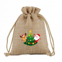 Christmas party small drawstring bag custom LOGO gift bag