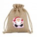 Christmas trinket bag Drawstring Jute bag DIY logo 