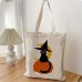 Halloween candy bag Printed Black Cat Bat spider tote bag DIY