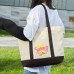 Large beach bag DIY LOGO printed cotton canvas bag for women