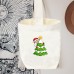 Shopping printed cotton bag with logo canvas wrap Christmas tote bag