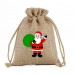 Christmas small jute gift bag printed blank logo