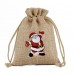 Christmas small jute gift bag printed blank logo