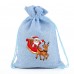 Christmas small jute gift bag printed blank logo