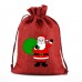 Christmas small jute gift bag printed blank logo