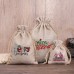 Small christmas candy bags Jute drawstring wrapping bags