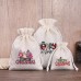 Small christmas candy bags Jute drawstring wrapping bags