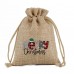 Small christmas candy bags Jute drawstring wrapping bags