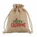 Small christmas candy bags Jute drawstring wrapping bags