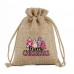 Small christmas candy bags Jute drawstring wrapping bags