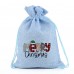 Small christmas candy bags Jute drawstring wrapping bags