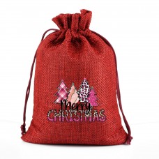 Small christmas candy bags Jute drawstring wrapping bags