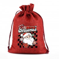 Christmas candy gift bag Small jute drawstring DIY bag