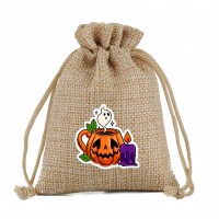 Jute drawstring bundle pocket Halloween candy Gift bag 