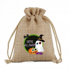 Personalized pull string bag Jute Blank Custom Halloween 