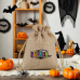 Custom jute drawstring bag  DIY Halloween party candy gift bag 