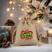 Customized DIY Christmas Logo Jute Drawstring Bag