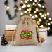 Customized DIY Christmas Logo Jute Drawstring Bag