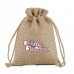 Customized DIY Christmas Logo Jute Drawstring Bag