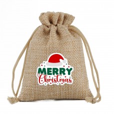 Custom jute drawstring bag Small blank DIY printed logo