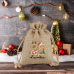 Custom Christmas linen drawstring gift bag DIY